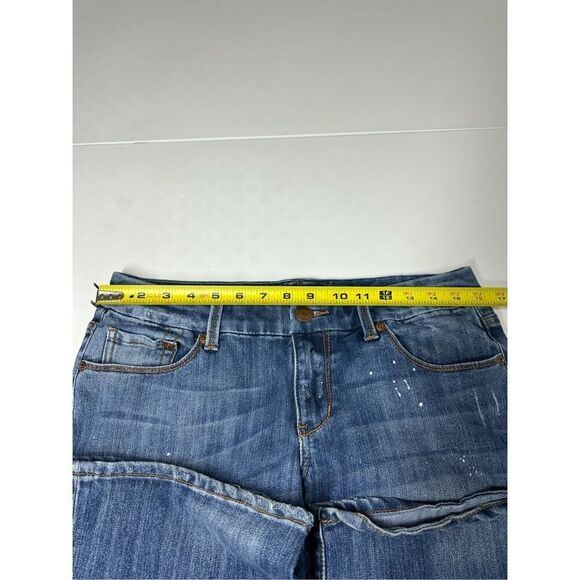 7 Seven For All Mankind White Paint Splatter Boot Cut Jeans Womens Sz 30/ 32 L - Picture 14 of 16